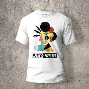 Key-West T-Shirt White Face Line